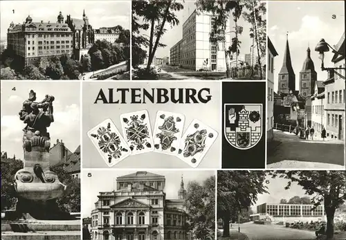 Altenburg Thueringen Stadtwappen, Schloss, Skatbrunnen, Rote Spitzen / Altenburg /Altenburger Land LKR
