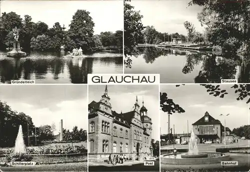 Glauchau Stausee Post Bahnhof Schillerplatz Kat. Glauchau