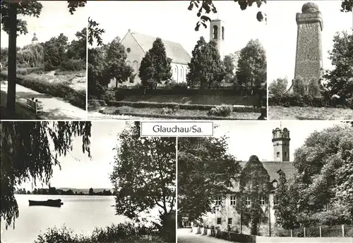 Glauchau See Turm Kirche Kat. Glauchau