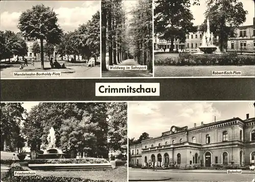 Crimmitschau Bahnhof Bartholdy-Platz Friedenshain Kat. Crimmitschau