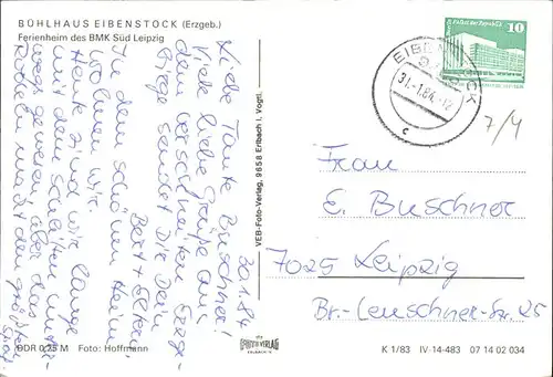 Eibenstock Buehlhaus Ferienheim BMK Sued Leipzig Kat. Eibenstock