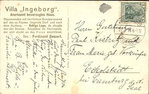 Finsterbergen Villa Ingeburg Ferdinand Gessert Kat. Finsterbergen