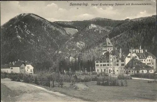 Semmering Hotel Erzherzog Johann Sonnwendstein Kat. Semmering