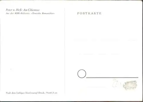 Chiemsee Kuenstlerkarte Peter v. Hess Kat. Chiemsee