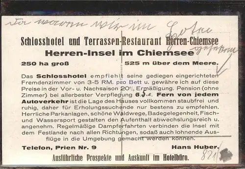 Chiemsee Restaurant Herreninsel Kat. Chiemsee