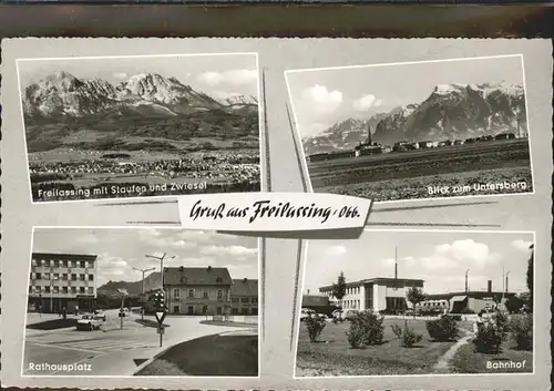 Freilassing Untersberg Rathausplatz Bahnhof Kat. Freilassing