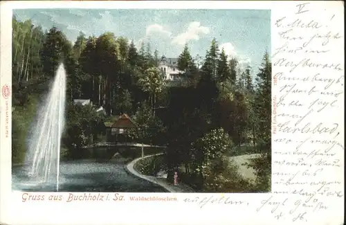 Annaberg-Buchholz Erzgebirge Annaberg-Buchholz Waldschloesschen Springbrunnen Teich x / Annaberg /Erzgebirgskreis LKR