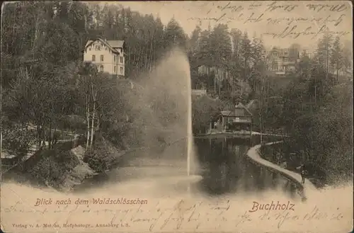 Annaberg-Buchholz Erzgebirge Annaberg-Buchholz Waldschloesschen Springbrunnen Teich x / Annaberg /Erzgebirgskreis LKR