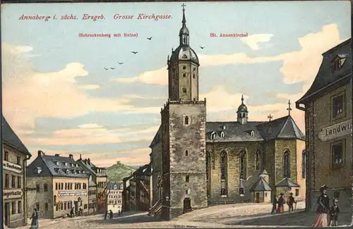 Annaberg-Buchholz Erzgebirge Annaberg-Buchholz Grosse Kirchgasse St Annen Kirche  Schreckenburg Ruine x / Annaberg /Erzgebirgskreis LKR