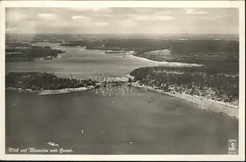 Wannsee Fliegeraufnahme Havel / Berlin /Berlin Stadtkreis