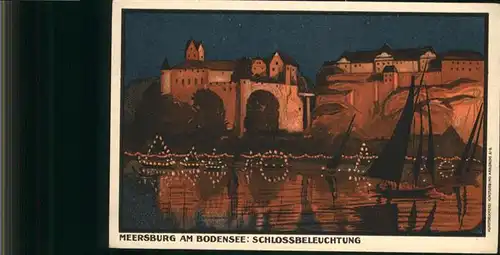 Meersburg Bodensee Schlossbeleuchtung / Meersburg /Bodenseekreis LKR
