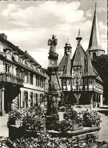 Michelstadt Rathaus Brunnen / Michelstadt /Odenwaldkreis LKR