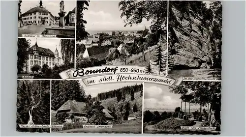 Bonndorf Schwarzwald Bonndorf Rathaus Brunnen Schloss Gasthaus Sommerau Wutachschlucht * / Bonndorf /Waldshut LKR