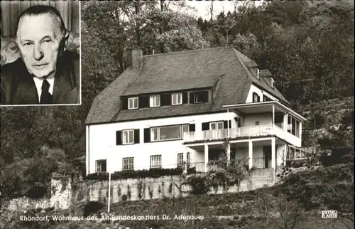 Rhoendorf Rhoendorf Wohnhaus Alt Bundeskanzler Adenauer * / Bad Honnef /Rhein-Sieg-Kreis LKR