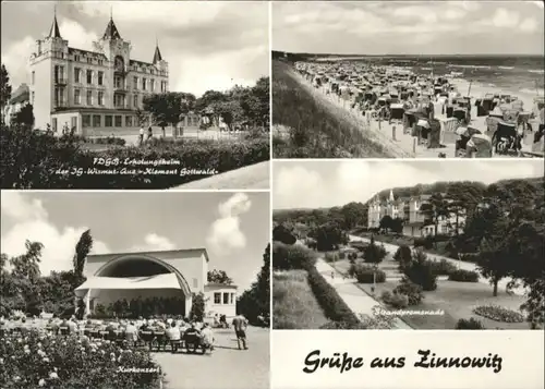 Zinnowitz Ostseebad Usedom Zinnowitz FDGB Erholungsheim Klement Gottwald Kurkonzert Strand x / Zinnowitz /Ostvorpommern LKR