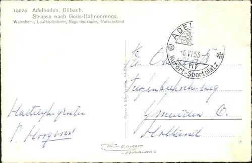 hw00318 Adelboden BE Gilbach  Kategorie. Adelboden Alte Ansichtskarten