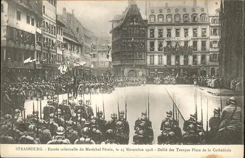 Strasbourg Elsass Marechal Petain Place Cathedrale Kat. Strasbourg