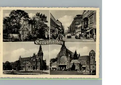 Gelsenkirchen Bahnhof, Bahnhofstrasse, Rathaus, Schloss Berge / Gelsenkirchen /Gelsenkirchen Stadtkreis