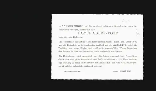 Schwetzingen Hotel Adler / Schwetzingen /Heidelberg Stadtkreis