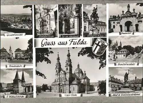 Fulda Wappen Paulustor Bonifatiusplatz Schloss Dom Friedrichstr.  Kat. Fulda