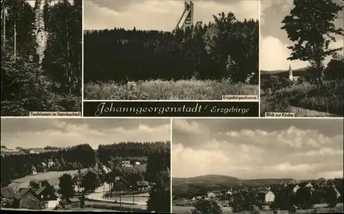 Johanngeorgenstadt Kirche Erzgebirsschanze Teufelsstein Kat. Johanngeorgenstadt