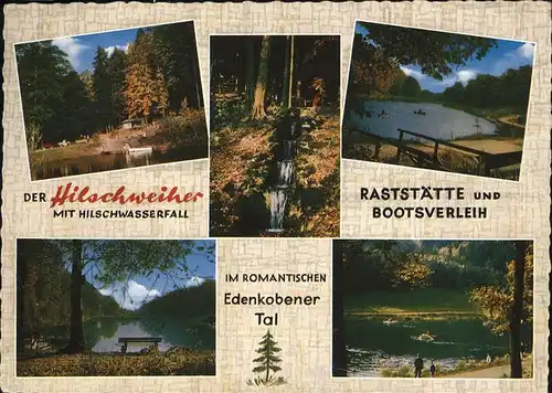 Edenkoben Hilschweiher Raststaette Bootsverleih Wasserfall Kat. Edenkoben
