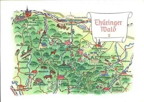 Tabarz Zeichnung Karte Thueringer Wals Kat. Tabarz Thueringer Wald