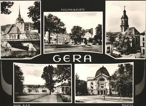 Gera Puschkinplatz Park Theater Kat. Gera