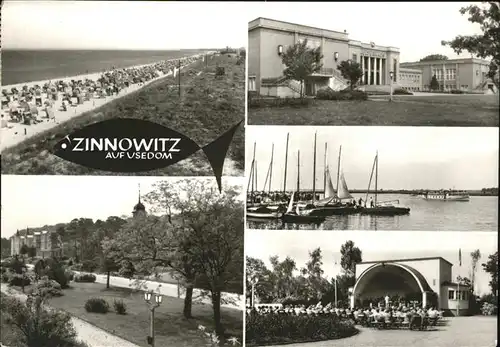 Zinnowitz Promenade der Voelkerfreundschaft Kulturhaus Am Achterwasser Musikpavillon Strand Kat. Zinnowitz