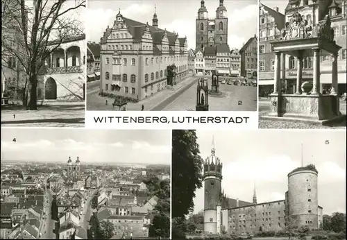 Wittenberg Lutherstadt Hof Lutherhalle Markplatz Schlosskirche Schloss / Wittenberg /Wittenberg LKR