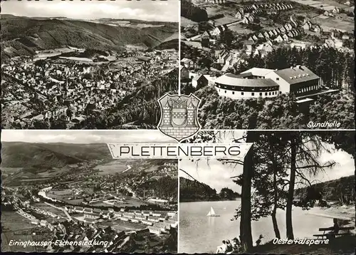 Plettenberg Wappen Sundhalle Oestertalsperre Eschensiedlung Kat. Plettenberg