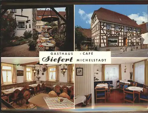 Michelstadt Gasthaus Cafe Siefert Klappkarte Kat. Michelstadt