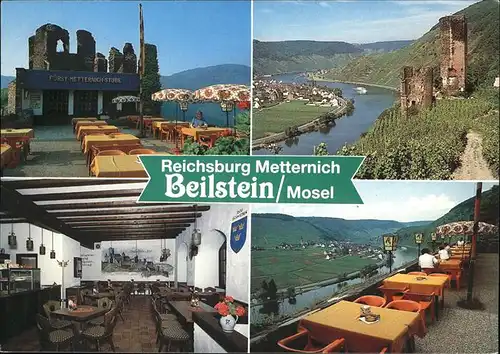 Beilstein Mosel Reichsburg Metternich Stube Terasse  Hotel Burgfrieden Kat. Beilstein