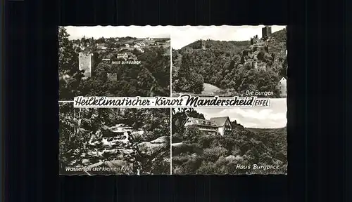 Manderscheid Eifel Die Burgen Haus Burgblick Wasserfall Kyll / Manderscheid /Bernkastel-Wittlich LKR