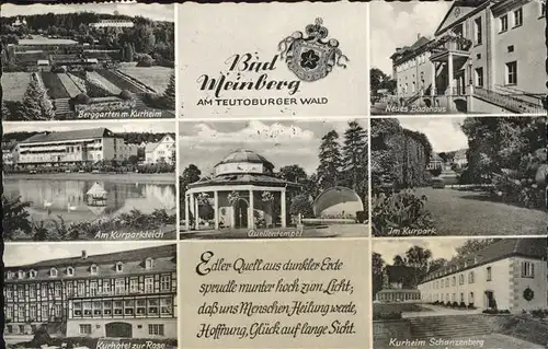 Bad Meinberg Wappen Kurheim Kurpark Quellentempfel Kurteich Kat. Horn-Bad Meinberg