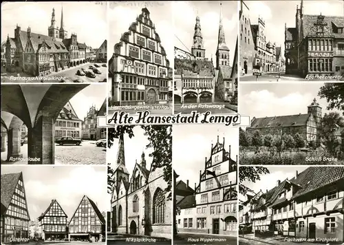 Lemgo Schloss Brake Fachwerk Kirchplatz Rathauslaube Nikolaikirche Kat. Lemgo