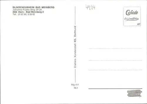 Bad Meinberg Blindenkurheim Kat. Horn-Bad Meinberg