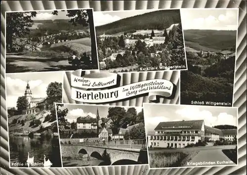 Bad Berleburg Kurklinik Wittgenstein Schloss Kriegsblinden-Kurheim Bruecke x