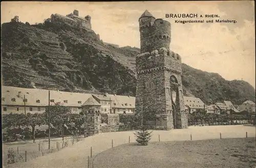 Braubach Rhein Braubach Kriegerdenkmal Marksburg * / Braubach /Rhein-Lahn-Kreis LKR