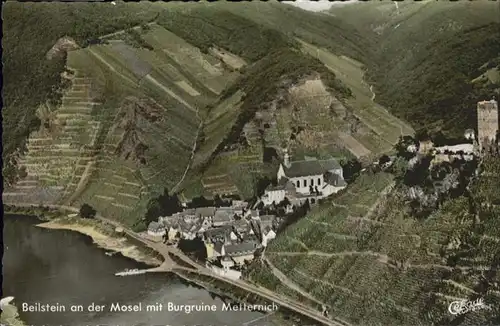 Beilstein Fliegeraufnahme Burgruine Metternich Mosel *