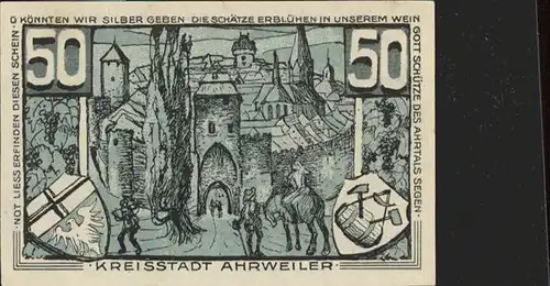 Ahrweiler Ahr Ahrweiler Notgeld * / Bad Neuenahr-Ahrweiler /Ahrweiler LKR