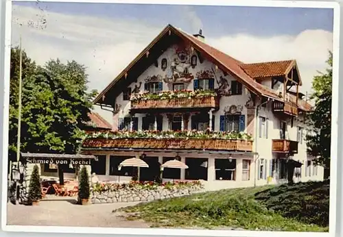 Kochel See Gasthof Hotel Schmied von Kochel x 1956