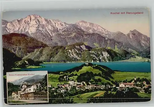 Kochel See Kochel See Herzogenstand ungelaufen ca. 1920 / Kochel a.See /Bad Toelz-Wolfratshausen LKR