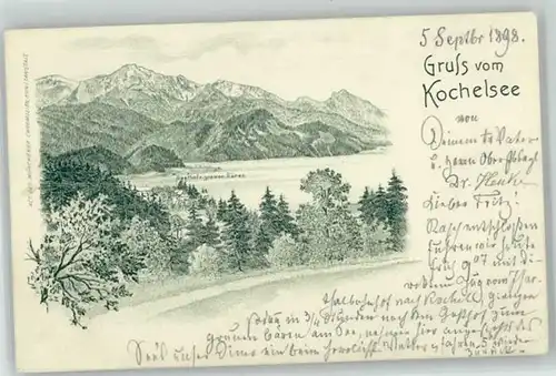 Kochel See Gasthof Grauer Baer x 1898