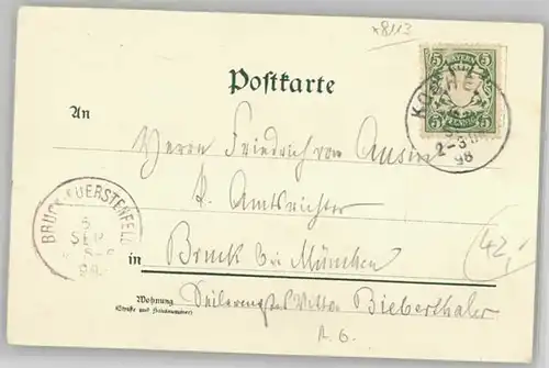 Kochel See Gasthof Grauer Baer x 1898