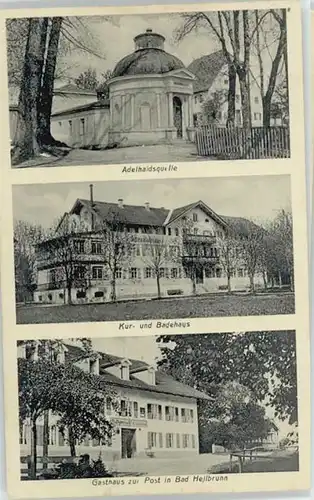 Bad Heilbrunn Bad Heilbrunn Adelheifsquelle Gasthaus Post ungelaufen ca. 1920 / Bad Heilbrunn /Bad Toelz-Wolfratshausen LKR