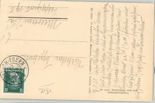 Rottach-Egern [Stempelabschlag] Hirschberg Unterkunftshaus x 1928