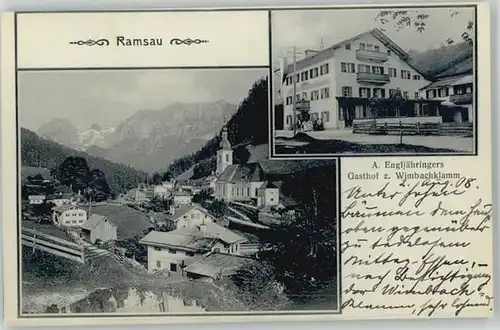 Ramsau Gasthof zum Wimbachklamm o 1908