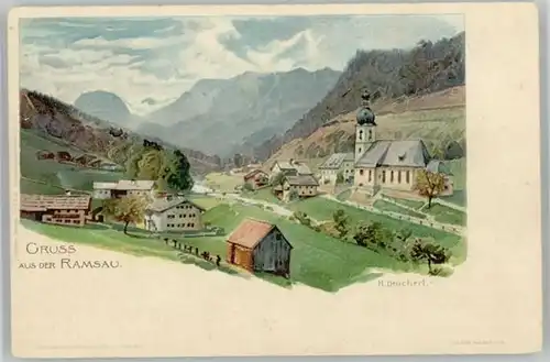 Ramsau KuenstlerH. Deuchert Karte von ca. 1900 x 1956