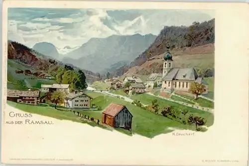 Ramsau Berchtesgaden Ramsau KuenstlerH. Deuchert ungelaufen ca. 1900 / Ramsau b.Berchtesgaden /Berchtesgadener Land LKR